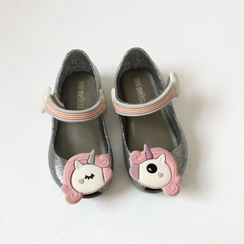Mini Melissa Ultragirl unicorn silver glitter rubber Mary Jane
